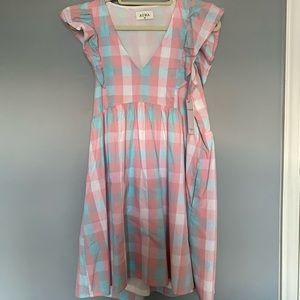 Brand new pink and blue plaid dress